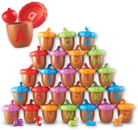 Learning Resources Kids Alphabet Acorns Activity Set,78 Pcs,Multicolor