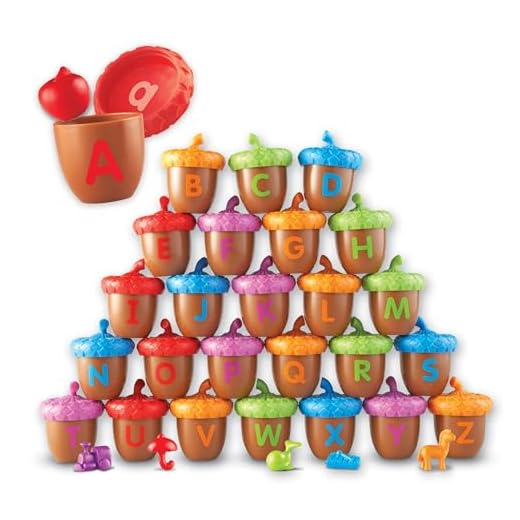 Learning Resources Alphabet Acorns Activity Set - ABC Puzzle, Preschool Learning Activities, Speech Therapy Materials, Manipulatives for Preschoolers, Fine Motor Skills