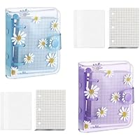 NIYATA 2 juegos mini archivador de cuaderno, con 3 anillas, mini