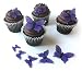 Assorted Purple Monarch Wafer Paper Butterflies 5 Different Sizes Ranging from 7/8 Inch to 2 Inch for Decorating Desserts Pack of 24