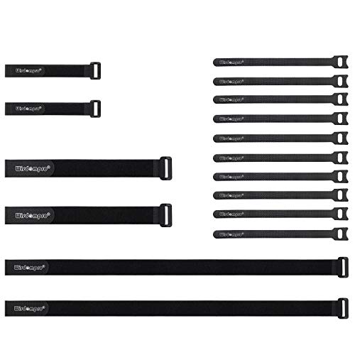 Hook and Loop Cable Straps, Wisdompro [16 Pack](7.9 8 12 24 Inches) Fastening Cable Ties Adjustable Multipurpose Securing Straps for Cord Management