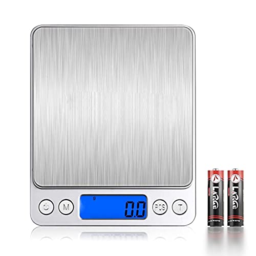 TOKAIZ キッチンスケール デジタルスケール クッキングスケール 0.1gから3000g電池2本付き 計量秤 皿はかり 郵便物 トレイ付き 丸正 電子スケール 風袋機能 オートオフ機能 日本語 取扱説明書付属 丸正