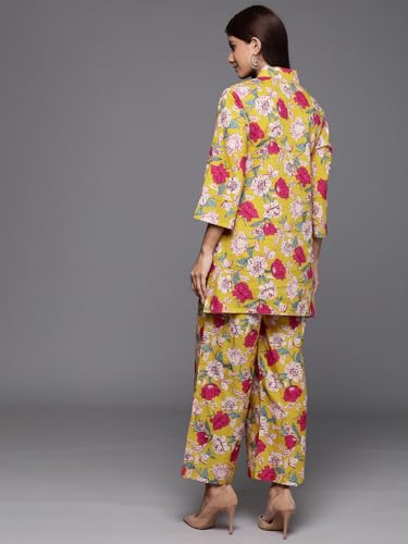 Image of Varanga Women Lavender Floral Printed Cotton Co-Ords