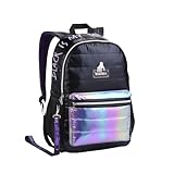 Mochila Costas Wandinha Addams Holográfica Puffer Escolar