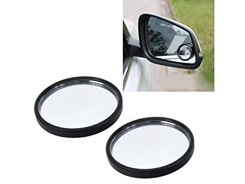 Image of Automaze 2 pieces 3R-062 Cars Rear View Blind Spot Plastic Mirror Adjustable 360 Degree Wide Angle View Paste Type Auxiliary Mirrors Black