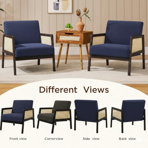 Image of Solid Sheesham Wood Arm Chair with Cushion || Cane Chairs for Balcony || Wooden Armrest Chair Garden Chairs Outdoor & Indoor || Dining Chair for Living Room Furniture Bedroom Home Walnut Finish