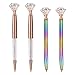 Yacig Diamond Ballpoint Pens,4 Pieces Rose Gold Ballpoint Pens Rhinestones Crystal Metal Ball Pens Black Ink Business Office Supplies for Desk Decor (A)