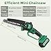 PECHAM 8 Inch Mini Chainsaw Cordless, 800W Brushless Motor Electric Saw with 2×3.0Ah Batteries & 2 Chains, Lightweight Handheld Chainsaw with Safety Lock for Tree Pruning, Wood Cutting