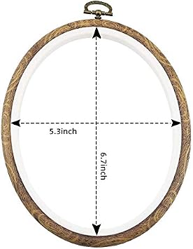guofa 7'' Oval Embroidery Hoop for Cross Stitch, 5PCS 19CM Decorative Embroidery Frames for Displaying Artswork