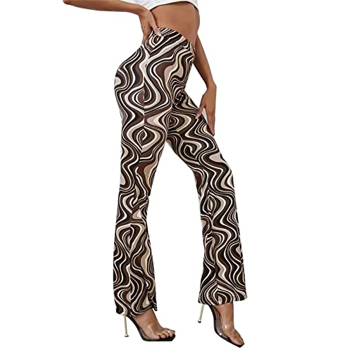 Leggins deportivos mujer Push Up, pantalones chándal mujer crossover leggings campana elásticos medias cintura alta pantacollant booty pantalones pierna ancha talla grande para jogging gym danza, B,