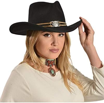 Master Hatters Women's Juniper Wool Felt Cowgirl Hat Black Medium