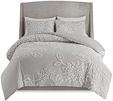 Gracie Mills Anita 3-Piece Tufted Cotton Chenille Floral Duvet Cover Set - Thumbnail 2