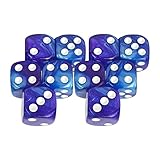 predolo 10 Stück Polyhedral Mehrseitige Brettspielwürfel Acryl D6 Würfelset Spiele Zubehör Stabil für Party Rollenspiele Kartenspiele Mathematikspiele