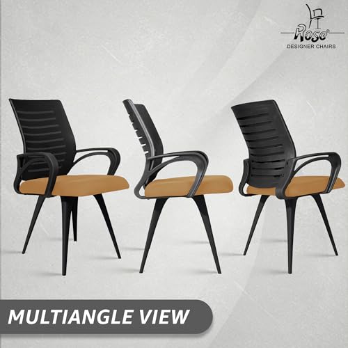 Image of ROSE Elite | 3 Years Brand Warranty | Ergonomic Office Chair, Study, WFH, Revolving, Rolling, Desk, Task, Laptop, Student Chair (Rust Seat & Black Back, Elite MB Reception)