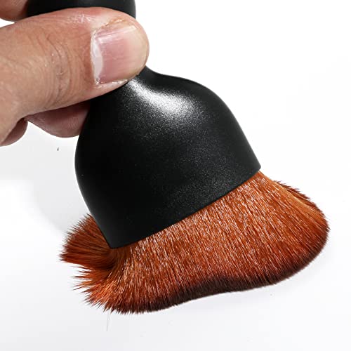 Image of AOCISKA Car Interior Detailing Brush,Soft Bristle Cleaning Brush Car Detailing Brush Dusting Brush,Car Interior Cleaning Tool,Auto Detail Brush Car Dash Duster Brush (Black&Brown)