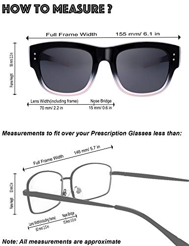 Image of The Fresh High Definition Polarized Wrap Around Shield Sunglasses for Glasses - Leather Eyeglasses Case