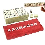 Set Mahjong Da Viaggio Da 144 Pezzi - Piastrelle Portatili 20x14x10 Mm | Gioco Da Tavolo Mahjong Con 2 E 4 Rastrelliere Per Giocatori Principianti Adulti Riunione Di Famiglia Viaggio A Casa Fest