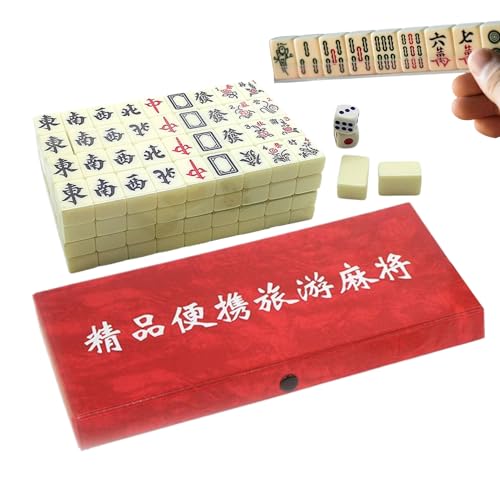 Mahjong portable de quality supérieure : set complet 144 pièces avec racks