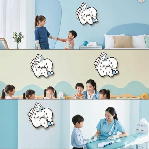 Reloj de pared con forma de diente predolo para amenizar esperas en consultas 8