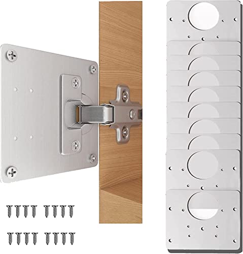 10 Stück Scharnier Reparaturplatte, Edelstahl Scharnierreparaturplatte, Küchenschrank Reparaturplatten, Küchen Scharnier Reparaturset, für die Reparatur von Tür Schrank Wohnmöbel Schublade Fenster Cover