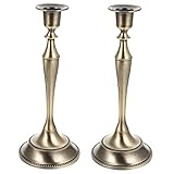 BOUGEOIR EN LAITON: convient à la décoration de la maison, à l'aménagement de scènes, comme un mariage, un banquet, ensemble de bougeoirs afficher vos bougies coniques préférées.