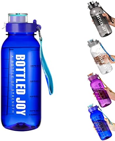 JIMACRO Water Bottle, 2.5 Litre Sports Water Bottle with Time Markings and Reusable, Leakproof Water Bottle BPA-Free, Flip Top for Sports, Cycling, Camping