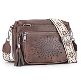 APHISON Crossbody Purse for Women，Small Crossbody Bags Trendy Vegan Leather Shoulder Handbags with Adjustable Strap and Tassel