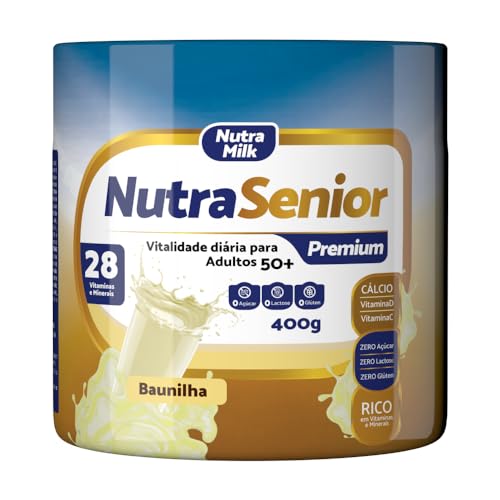 Nutra Senior PREMIUM Adulto 50+ Complemento Alimentar 400g - 28 Vitaminas e Minerais (Baunilha)