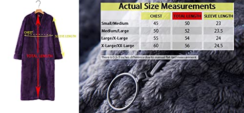 Soojun Women's Waffle Fleece Soft Zip Up Front Bathrobe3