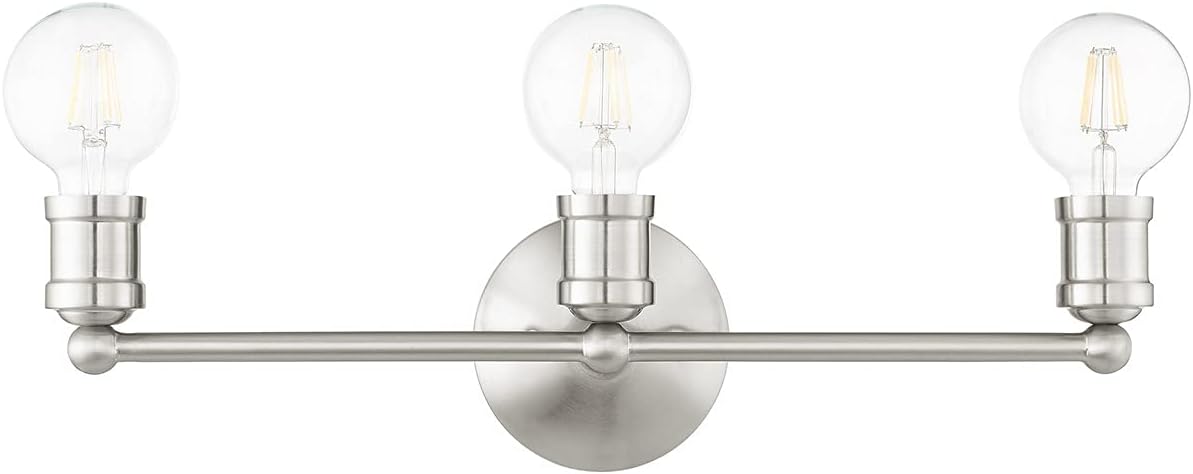 Livex Lighting 16713-91 3 Light Brushed Nickel Bath Vanity