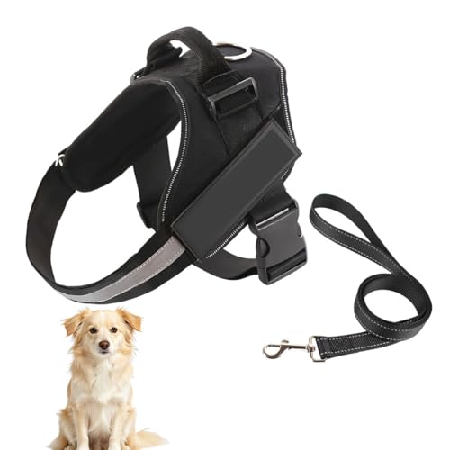 Androxeda 1 Pettorina Cane Taglia Media Per Cani Da 15 A 25 Kg, Pettorina Per Cani Aderente E Regolabile, Pettorina Per Cani, Per Passeggiate, Addestramento E Viaggi, Nero