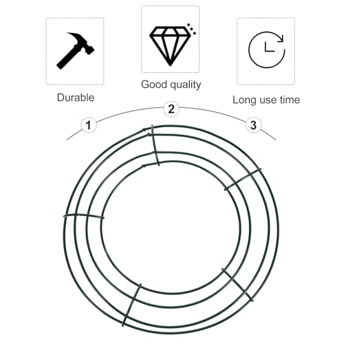 Marco redondo de hierro verde Mikikit: base resistente de 5 piezas para manualidades 7