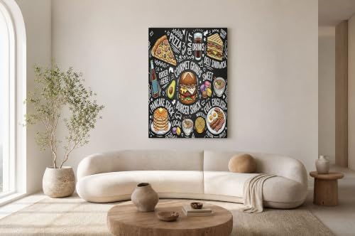Images graffiti culinaire sur toile moderne grand format 80x120cm pour salon