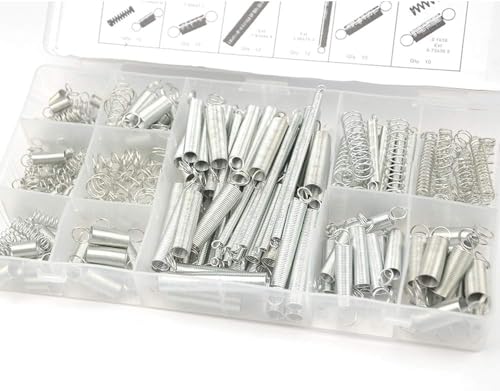 Image of Mtroyaldia 200 Piece Spring Assortment Set | Zinc Plated Compression and Extension Springs