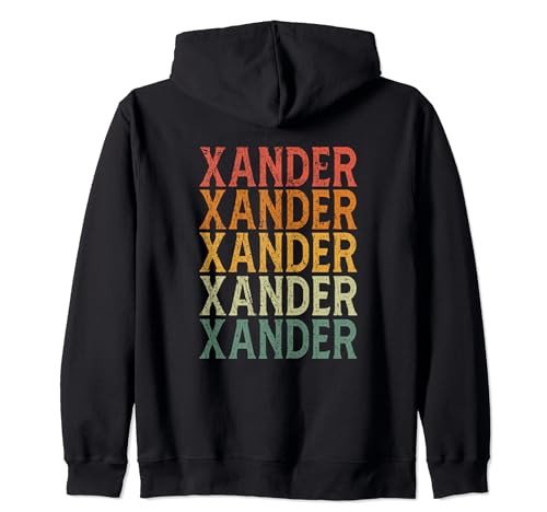 Retro Personalizar Nombre Xander Sudadera con Capucha