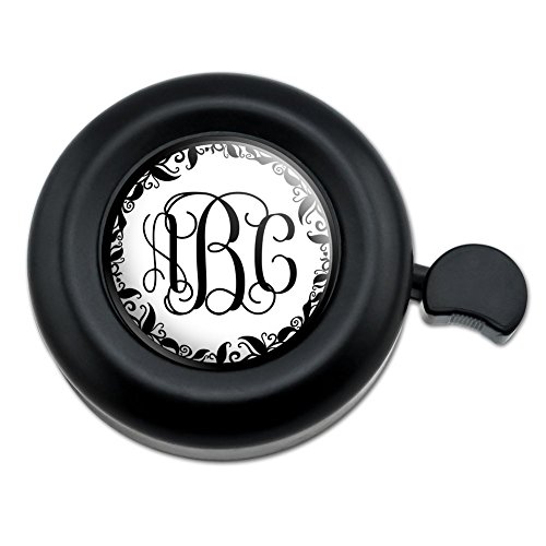 Graphics and More Personalized Custom Bicycle Handlebar Bike Bell - Monogram Fancy Font Vine Outline
