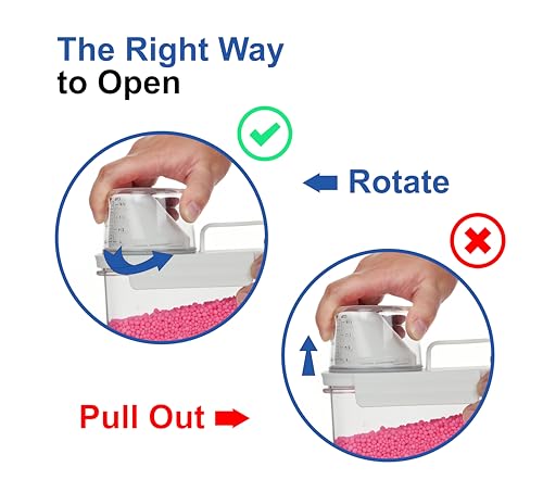 Bronkeeper Laundry Detergent Dispenser, Liquid Laundry Container & Powder Soap Dispenser, 2 Pack Plastic Laundry Storage for Laundry Room Organization, Fabric Softener Dispenser (2.3L) by Bronkeeper - Used condition - Image 3