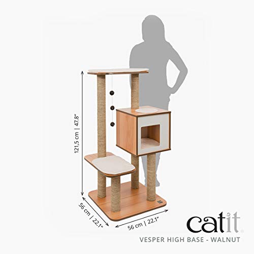 Vesper Cat Tree, High Base, Walnut, 52045