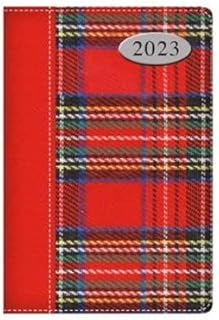 2023 Pocket Week to View Tartan Material Slim Pocket Designer Diary (Green)