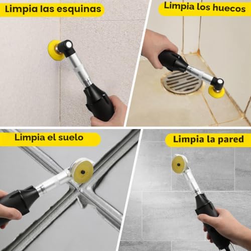 Miniatura 5 de Herramienta De Restauración De Juntas De Azulejo, Amoladora Recta Eléctrica 380 W, Máquina De Limpieza De Velocidad Variable De 6 Velocidades, Amoladora Pulidora Negro