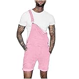2023 Pantalones Cortos de Vaquero para Hombre Monos Peto Mezclilla Slim Fit Casual Trabajo Jumpsuit Verano Jeans Moda Fiesta Pant