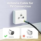 deleyCON 2m 4K TV Kabel Antenowy Koncentryczny Kabel TV HDTV FULL HD - Wtyk IEC na Gniazdo IEC - Metalowe Wtyki - Analogowy Cyfrowy - Czarny