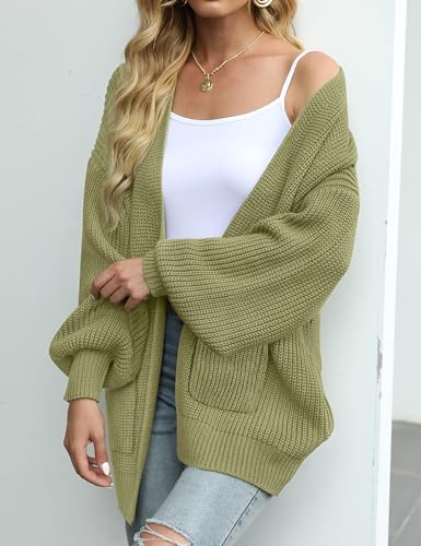 Image of MEROKEETY Long Sleeve Oversized Cardigan Sweaters for Women | Fall Winter Sweaters, Open Front, Chunky Knit, 2026 Casual Work Outerwear with Pockets