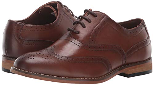 Stacy Adams Boy's Dunbar Wingtip Oxford, Cognac, 5.5 Big Kid #TOP6