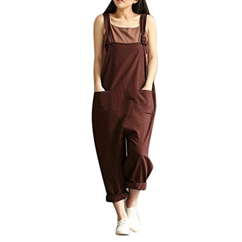 Ba Zha Hei-Pantalones de mujer, Pantalones para Mujer Suelta Mono Correa cinturón Babero Pantalones Pantalones Casuales Pantalones Generales Womens Loose Jumpsuit Strap Belt Bib Pants Trousers Pants