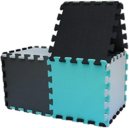 meiqicool Foam Play mat playmat Foam Play Tiles Interlocking Play mat Baby Play mats for Kids Floor mats for Children Foam Jigsaw mat Baby Puzzle mat 36 Pieces Rug Crawl White-black-green-gray-ADHLg36 — view 2
