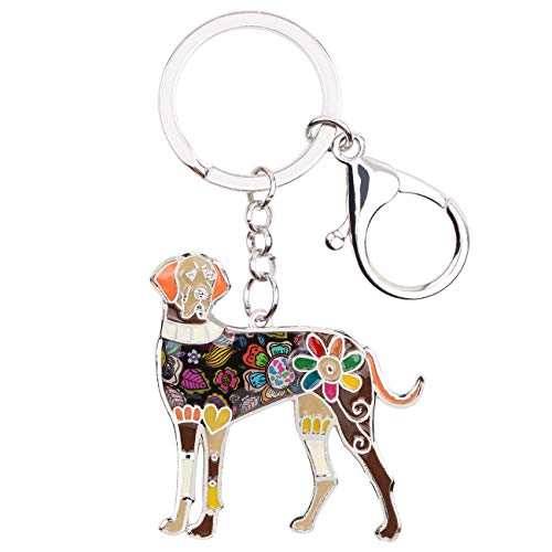 WEVENI Enamel Alloy Great Dane Dog Key Chain Ring Handbag