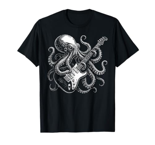 Octopus Playing Bass Guitar Rock Music Bassist Octopus T-Shirt