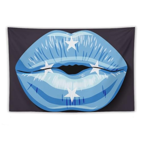 Drapeau Micronésie en tapisserie murale motif lèvres pour personnaliser un mur blanc
