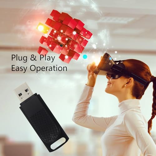 Image of Steam VR USB Dongle Receiver for Valve Index Controllers for HTC Vive Tracker Activity Receiver (Black)